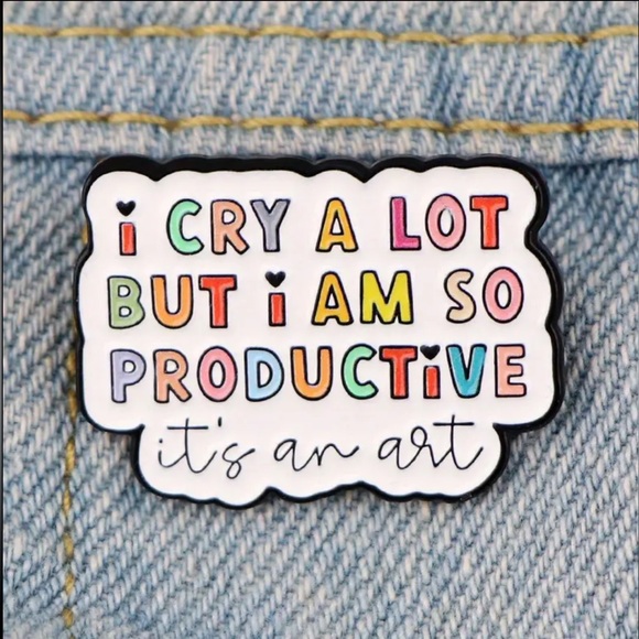 TAYLOR SWIFT inspired TTPD Pin I cry a lot but I’m so productive, it’s an art 🏰 - Picture 2 of 9